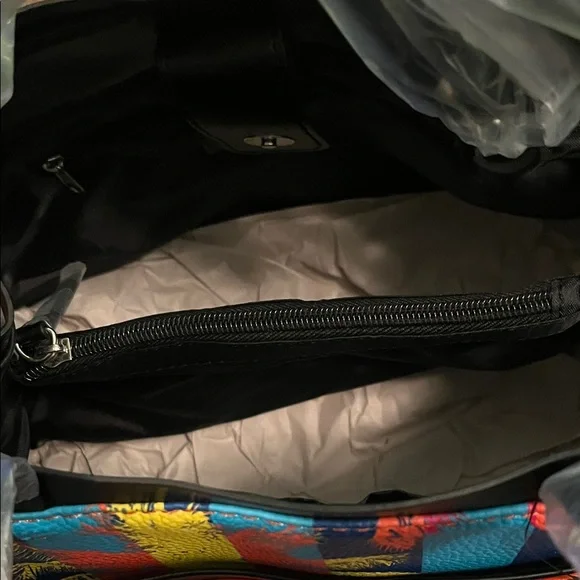 Tahari Colorful Palm Tree Tote Bag - Picture 4 of 7